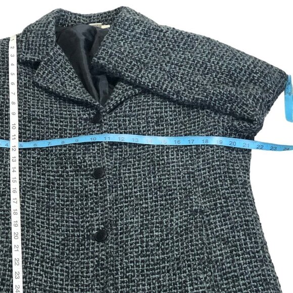 BOYNE VALLEY WEAVERS VTG Handcrafted Ireland Long Wool Blend Coat Medium Black - Picture 5 of 11